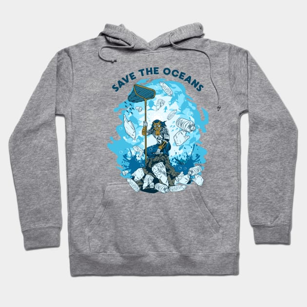 MAN SAVE THE OCEANS Hoodie by beanbeardy